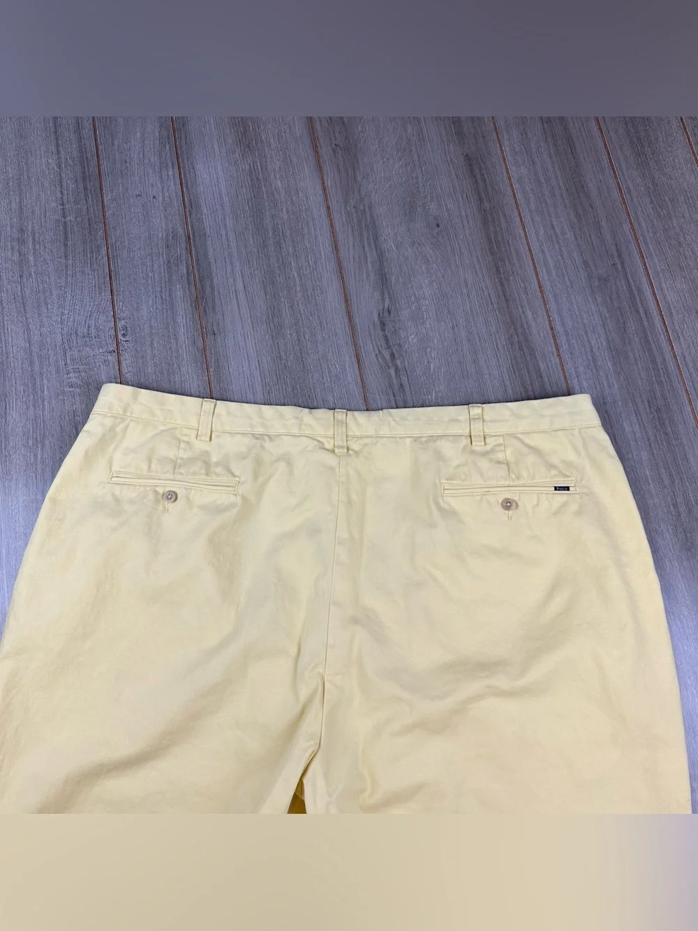 Polo Ralph Lauren Pants 44Bx30 BIG  (tag 46Bx32) Cotton Flat Front Yellow